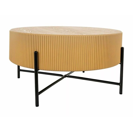 Ława TUCA Fi80cm Dąb/Czarny Mat