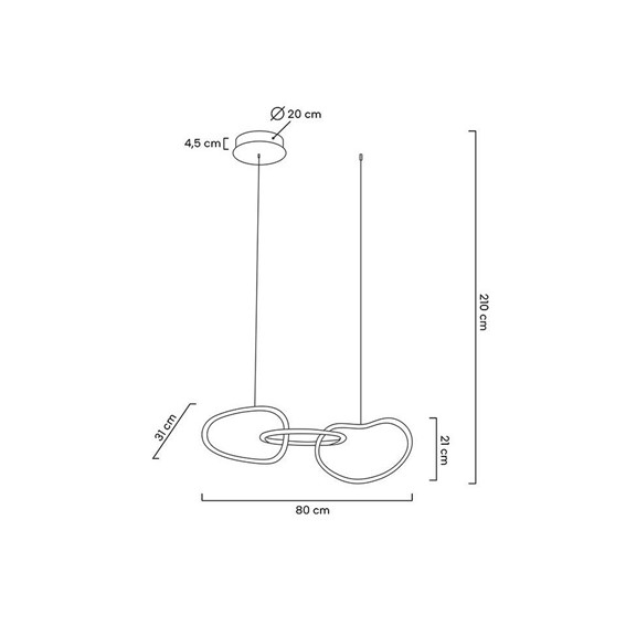 Lampa Wisząca JAZZ 3 Złoty/Biały
