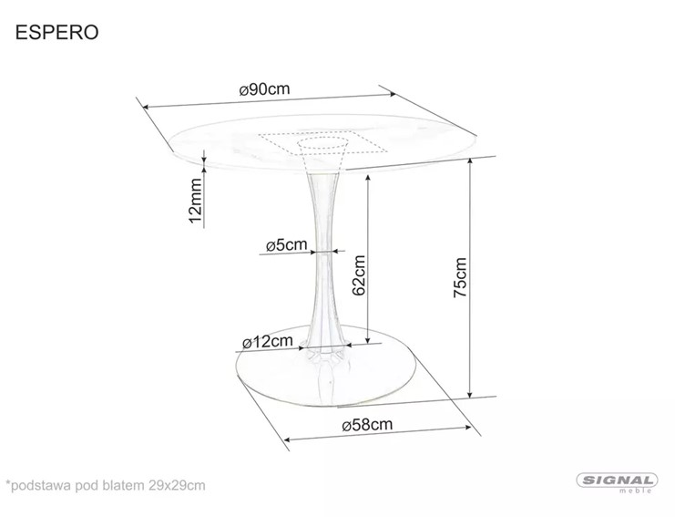 Stół ESPERO FI90 Biały