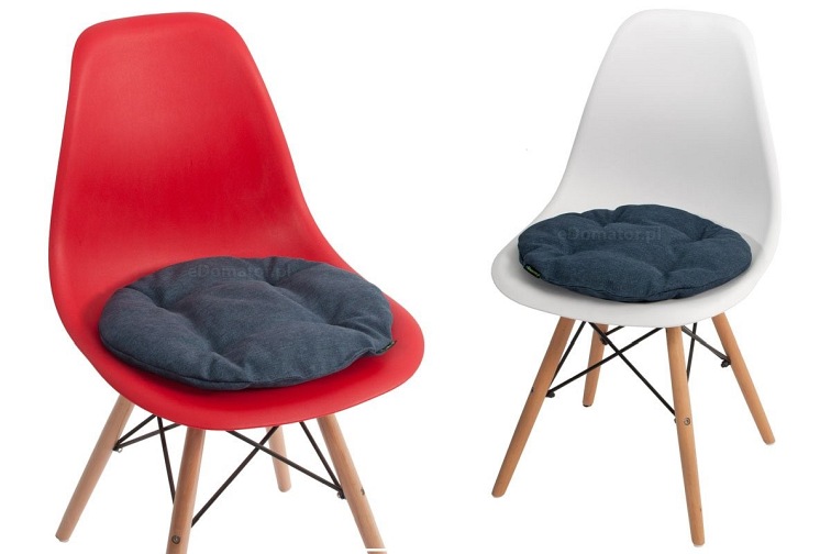 Okrągła Poduszka na Krzesło Ofelia 36cm Granatowy