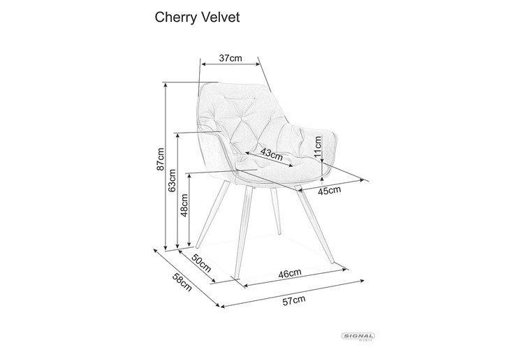 Krzesło CHERRY Velvet Czarny/Cynamon Bluvel 4215