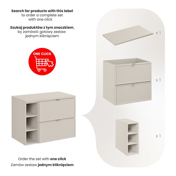 Zestaw Meblowy BELLA 80cm Kaszmirowy Mat