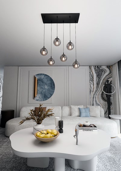 Lampa Wisząca COSMO 6 Czarny/Grafitowy