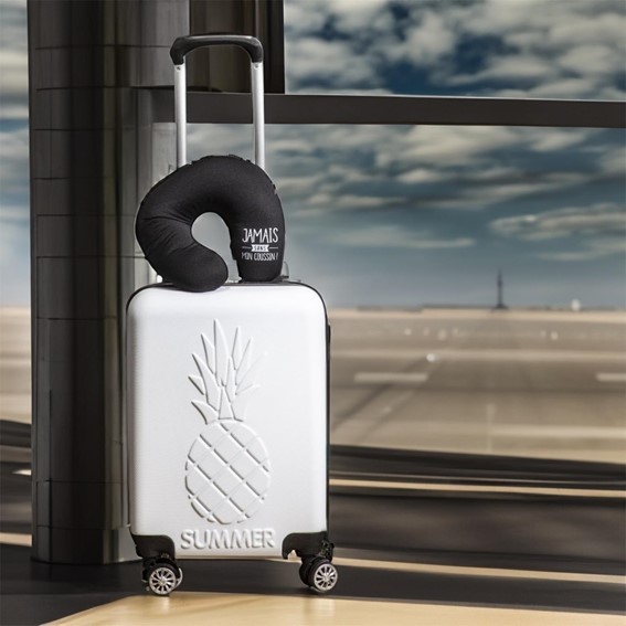 Walizka z Wytłoczonym Ananasem Szary