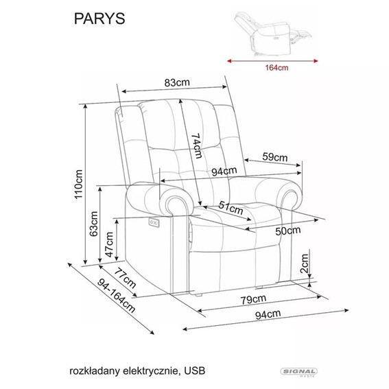 Fotel Rozkładany PARYS RAVEN Ciemny Beż