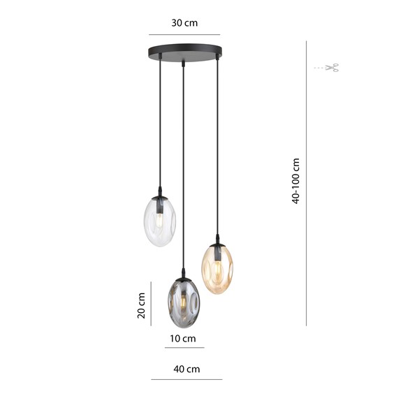 Lampa Wisząca ASTRAL 3 PREMIUM MIX Czarny