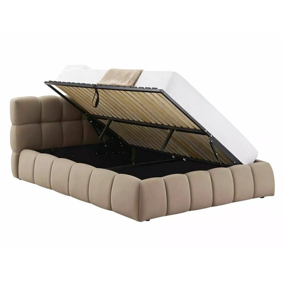 Łóżko PARMA Velvet 140x200cm Ciemny Beżowy