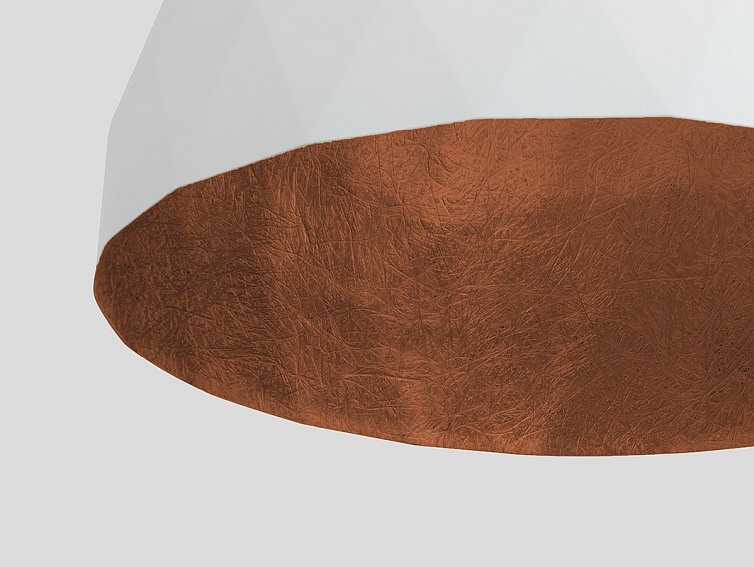 Lampa Wisząca Leonard M 35x90 Miedziany/Biały