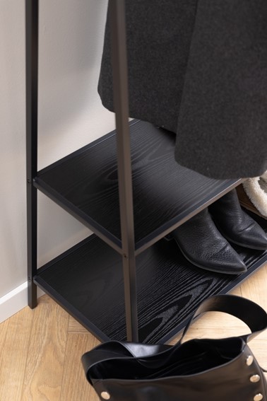 Wieszak na Ubrania SEAFORD z Półką Czarny