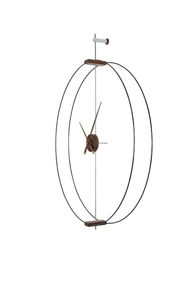 Zegar Ścienny DOBLE RING 14x60x80 Czarny/Brązowy