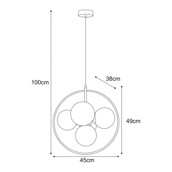 Lampa Wisząca LOGAN K-5369 Czarny/Bursztynowy