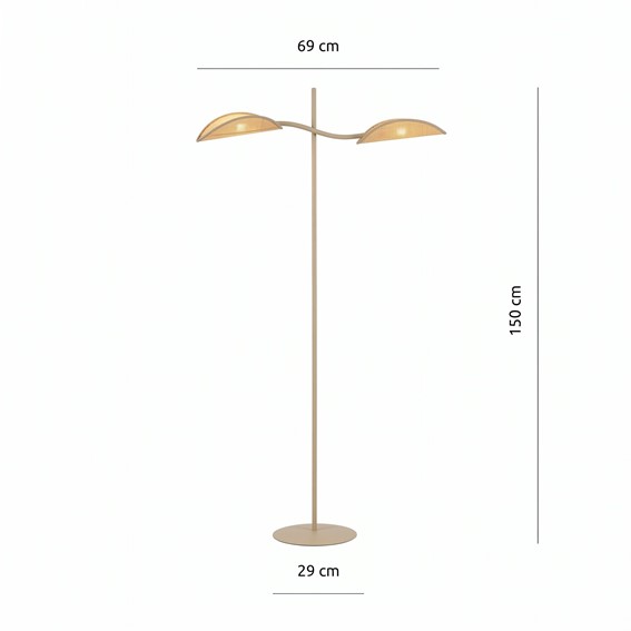Lampa Podłogowa LOTUS LP2 Beżowy/Rattan