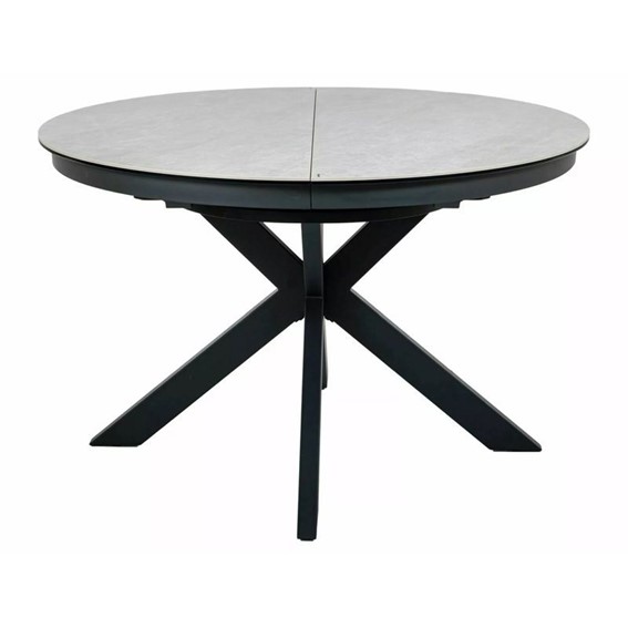 Stół Rozkładany PORTO Ceramic (160-120)x120cm Beż Połysk/Czarny Mat