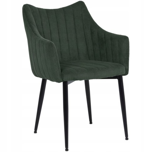 Krzesło MONTE Sztruks Czarny/Zielony Fjord 79