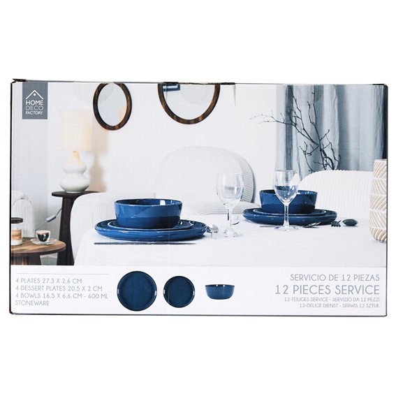Zestaw Obiadowy na 4 Osoby TEMP Niebieski