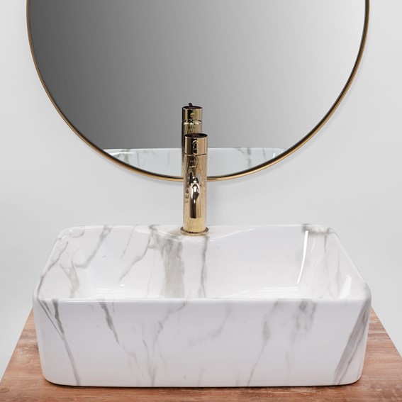 Umywalka Nablatowa KELLY MARMO Biały