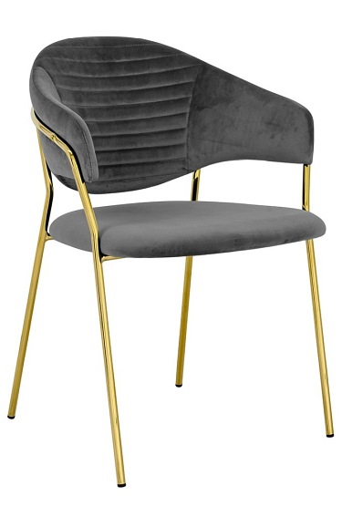 Krzesło Naomi 56x56x80 Szary/Złoty