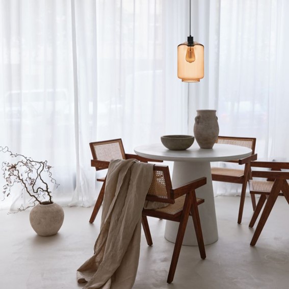 Lampa Wisząca INVERNO 1A Czarny/Brązowy