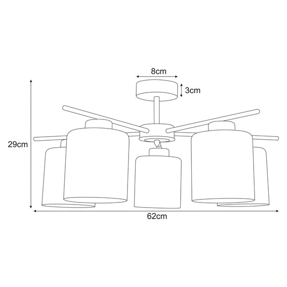 Lampa Sufitowa VANES K-5812 Bursztynowy/Beż/Złoty