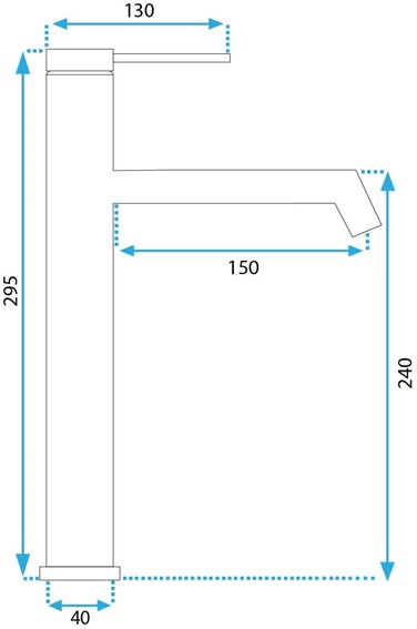 Bateria Umywalkowa Wysoka FOSS Złoty Szczotkowany