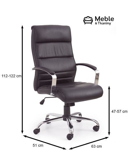 Fotel Gabinetowy TEKSAS Czarny Skóra