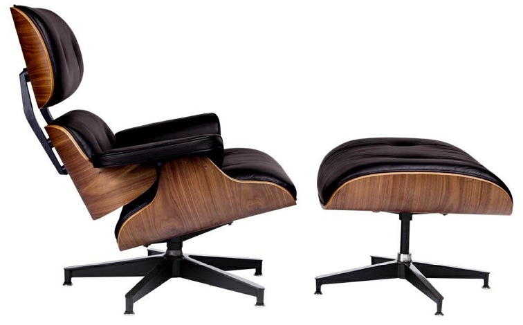 Fotel LOUNGE HM PREMIUM SZEROKI Z Podnóżkiem Orzech Skóra Naturalna