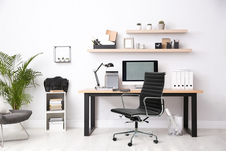 Fotel Biurowy CH1191T Czarna Skóra/Chrom