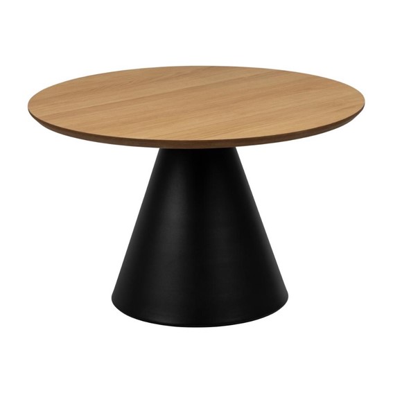 Stolik SOLI fi65 Dąb/Czarny