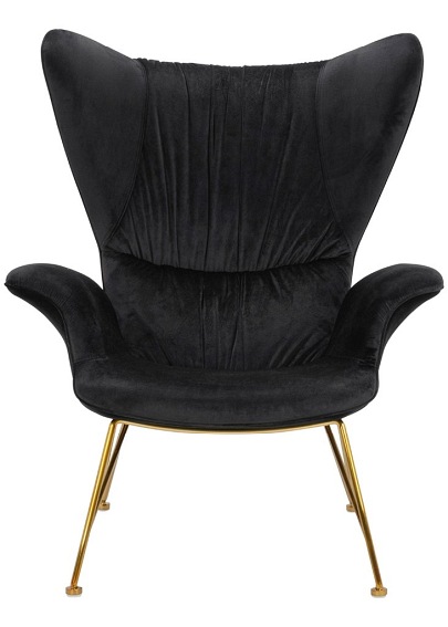 Fotel Shrimp Velvet 83x86x104 Czarny/Złoty