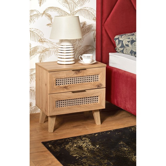 Szafka nocna BORNEO SN-1 Dąb Artisan/Czarny