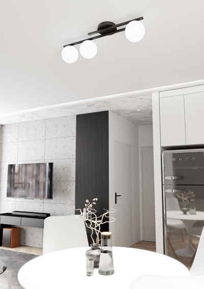 Lampa Sufitowa KAIRO 3 Czarny/Opal