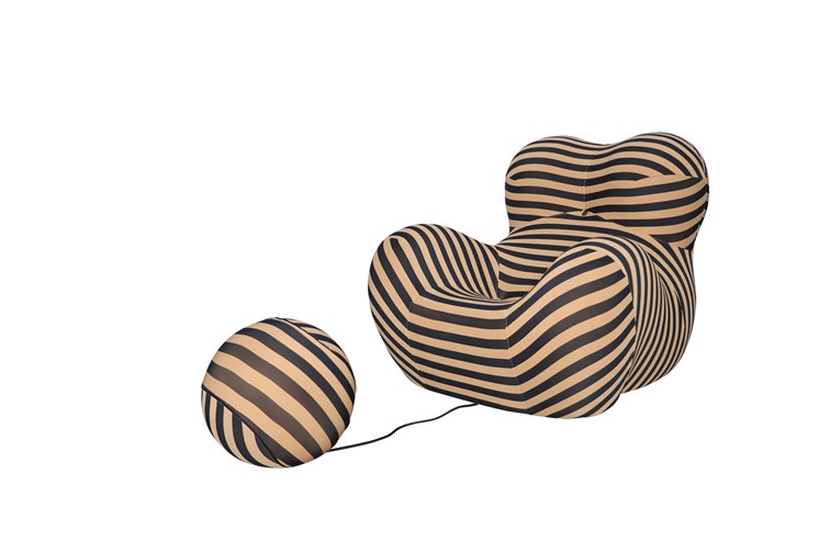 Fotel z Podnóżkiem NUA N31-29 Beżowy/Czarny