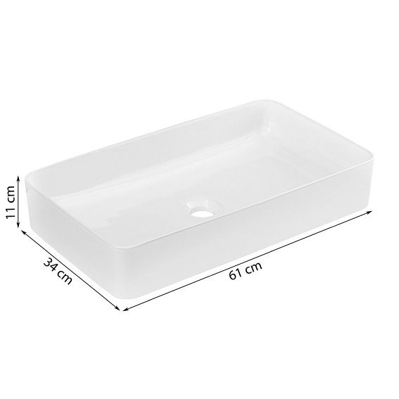 Umywalka Nablatowa SLIM 2 E-6275 DP Biały