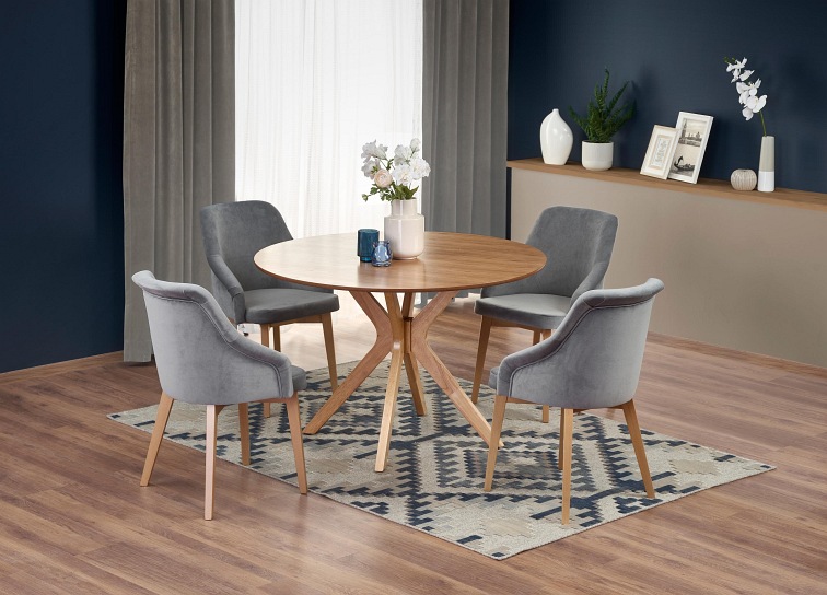 Stół Okrągły NICOLAS 120x77 Dąb Naturalny