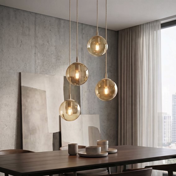 Lampa Wisząca COSMO 4PREM Beżowy/Miodowy