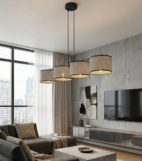 Lampa Wisząca ECO 4 Czarny/Szary