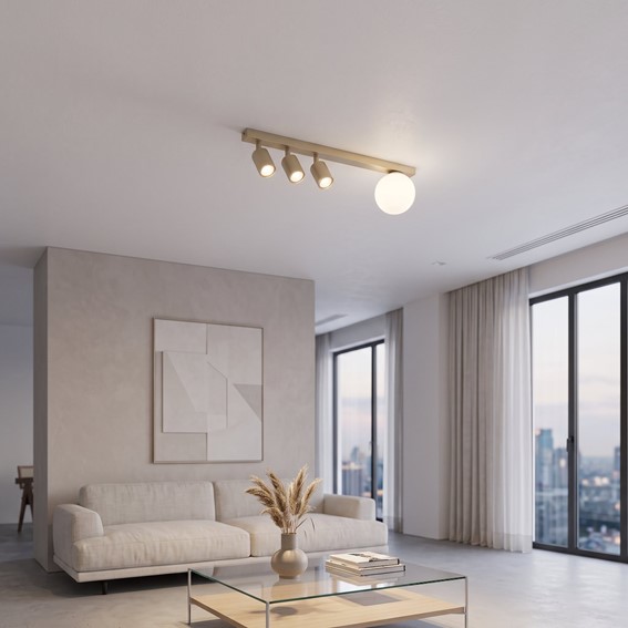 Lampa Sufitowa BASTER 4 Beżowy/Opal