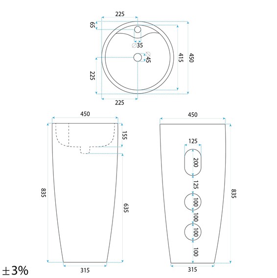 Umywalka Wolnostojąca ANYA SAVANA Beżowy