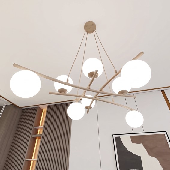 Lampa Wisząca ESSA 8 Beżowy/Opal