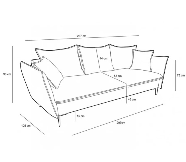 Sofa GEMA Brąz z Funkcją Spania II Grupa Tkanin