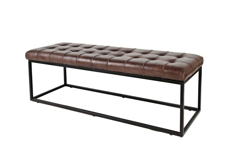 Ławka Pikowana AV1730-78 Avola 45x140x45 Czarny/Orzech