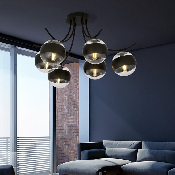 Lampa Sufitowa BOSTON 6 STRIPE Czarny