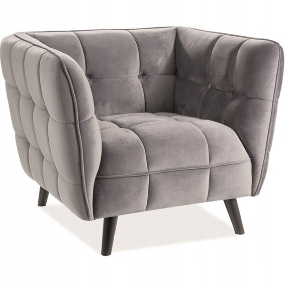 Fotel CASTELLO 1 Velvet Szary/Wenge Bluvel 14