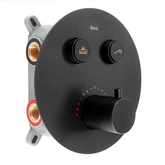 Zestaw Natryskowy Podtynkowy z Termostatem LUNGO Czarny