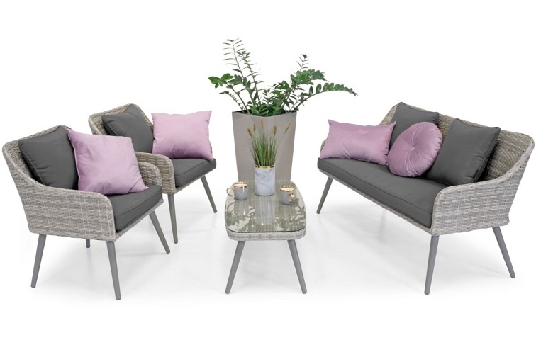 Zestaw Ogrodowy Mokka 4-Osobowy Szary