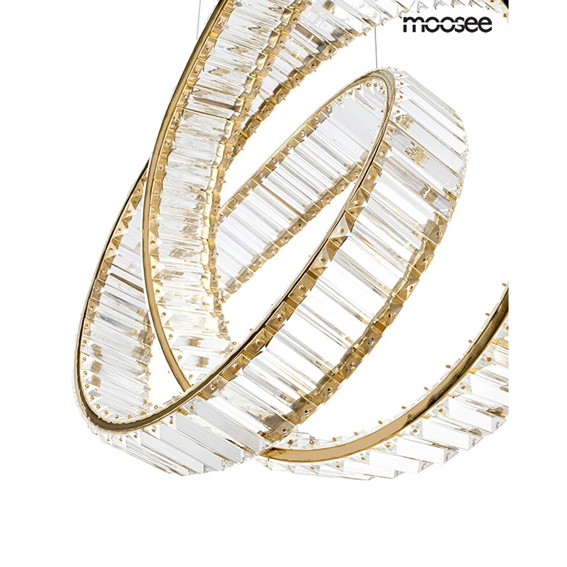 Lampa Wisząca WAVE 120 Złoty/Transparentny