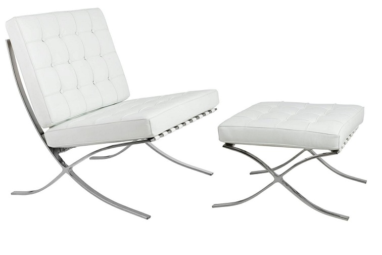 Fotel BARCELON PRESTIGE Biały Skóra Naturalna