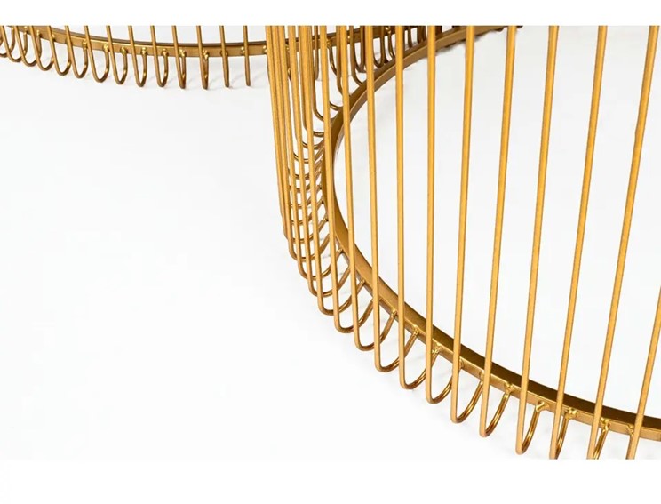 Zestaw Stolików Kawowych WIRE Mosiądz