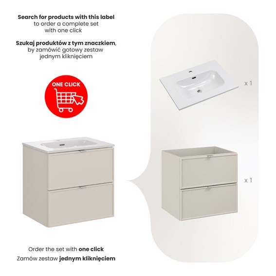 Zestaw Meblowy FLY 60cm Kaszmirowy Mat