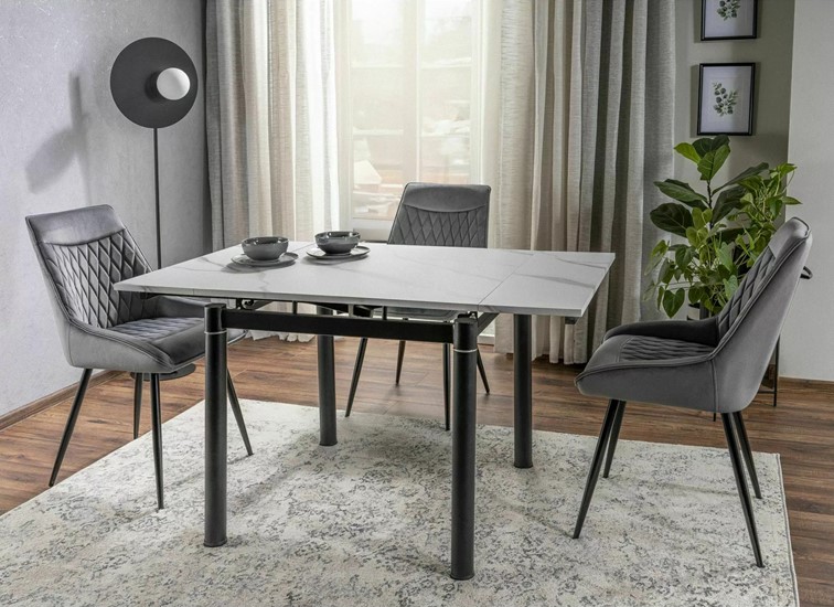 Krzesło AGAT Velvet Czarny Mat/Szary Bluvel 14